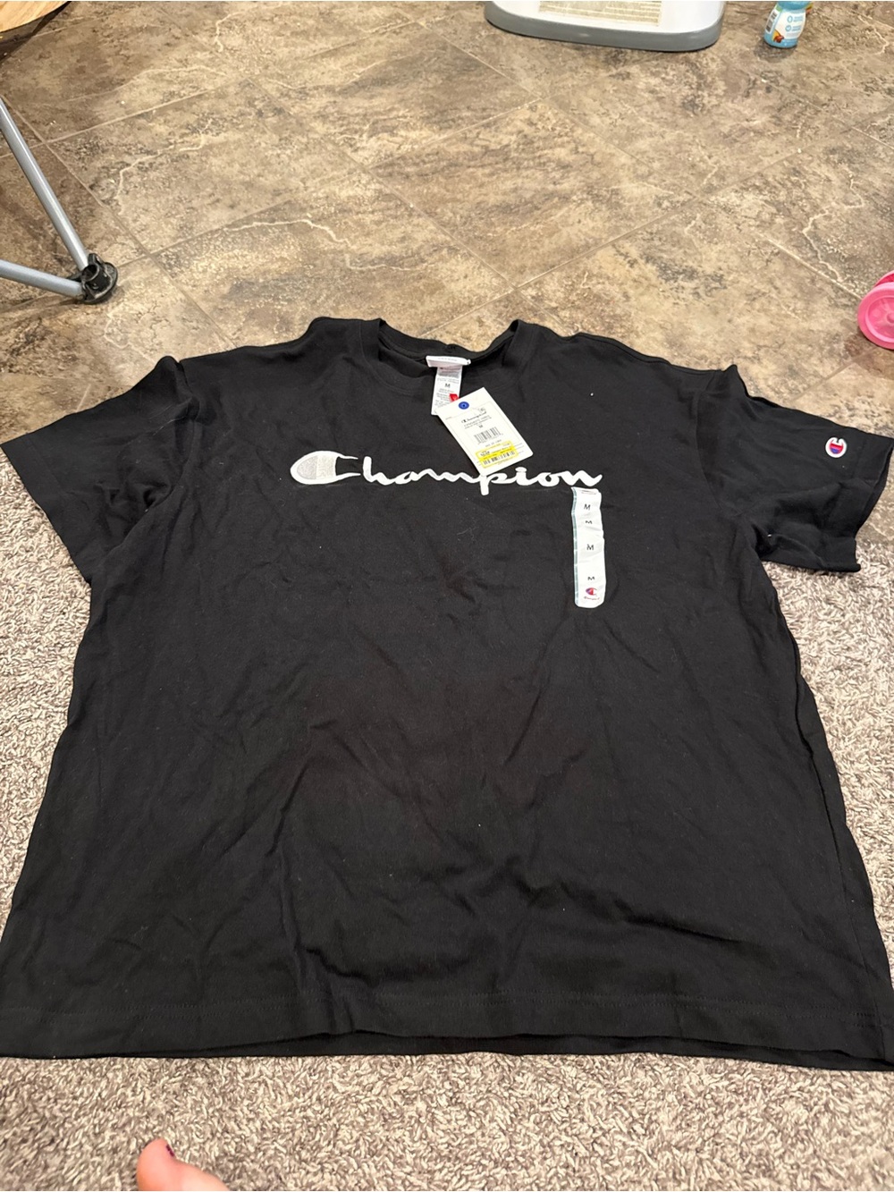 🐻Champion Mens Black Logo Tee